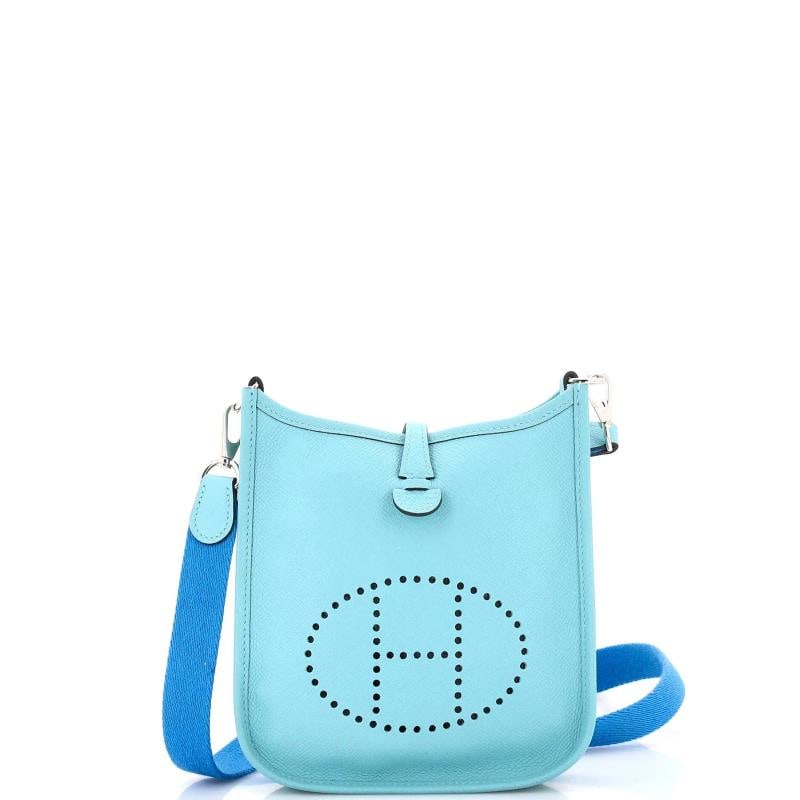 Hermes Evelyne Bag Gen III Epsom TPM: Condition: Pre-owned - Excellent,Brand: Hermes,Exterior Material: Leather,Style: Cross Body Bags,Exterior Color: Blue,Department: Women,Size: Tpm,Accessories: With Strap Condition: Great. Exterior: