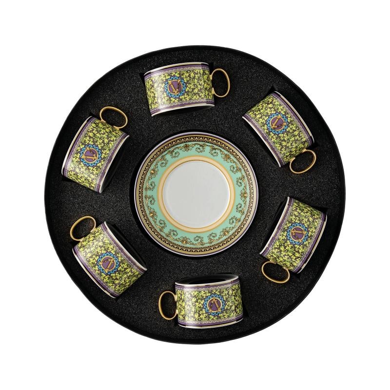 Versace Rosenthal Barocco Mosaic Set 6 Pcs Tea Cup with Saucer: Condition: New: A brand-new, unused, unopened, undamaged item in its original packaging (where packaging is applicable). Packaging should be the same as what is found in a retail store, unless the