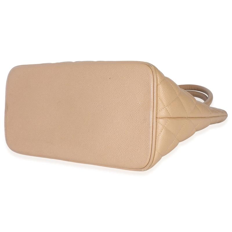 Chanel Beige Quilted Caviar Medallion Tote - 5