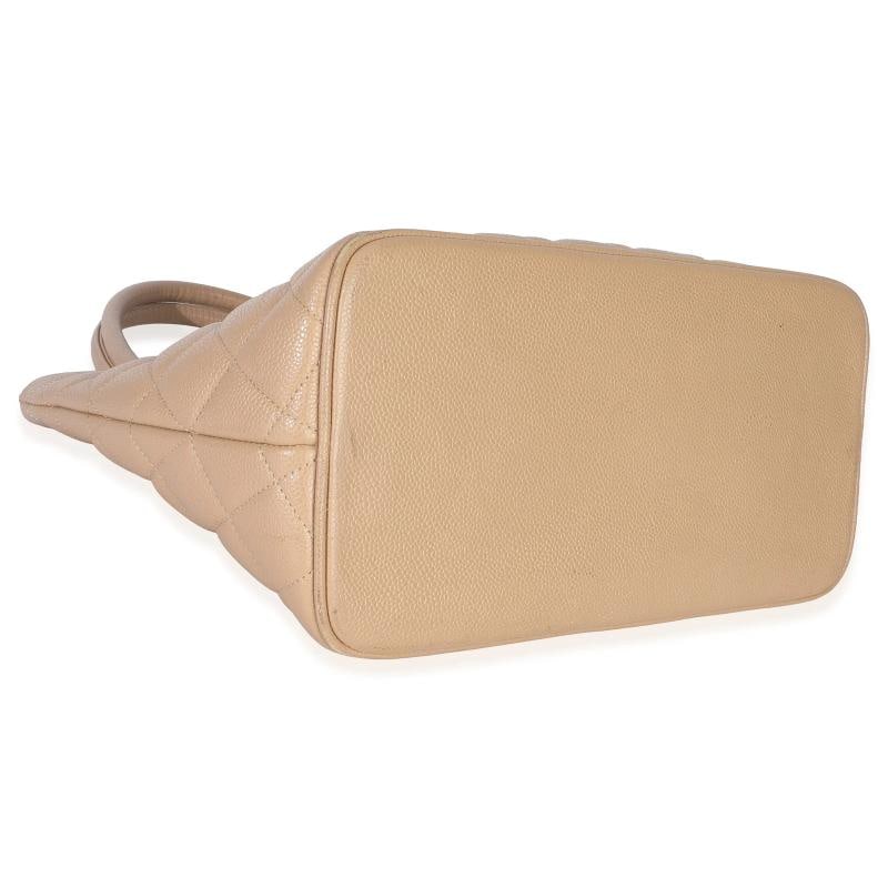 Chanel Beige Quilted Caviar Medallion Tote - 6