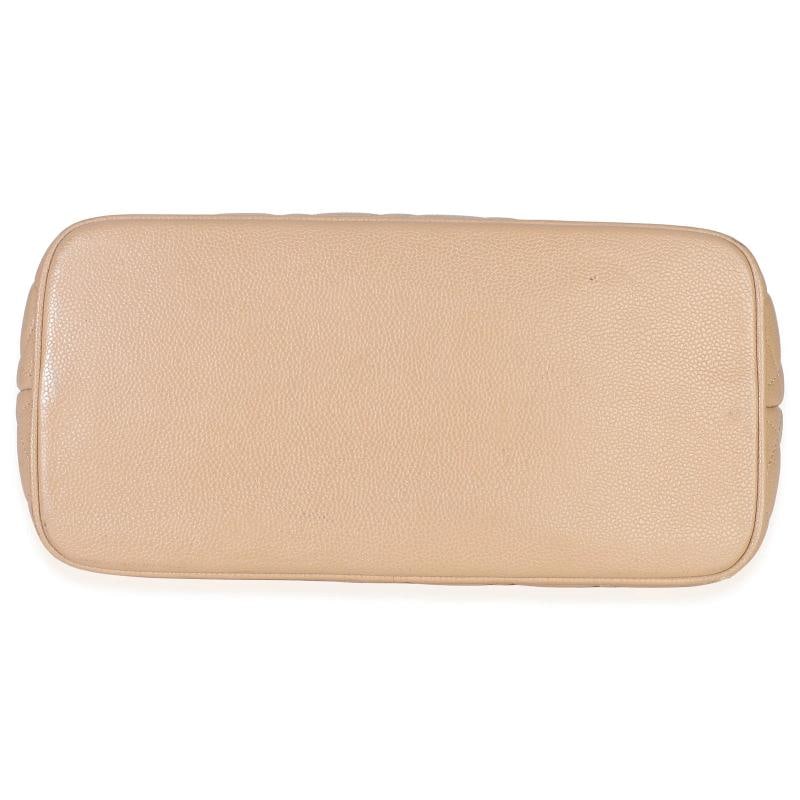 Chanel Beige Quilted Caviar Medallion Tote - 7