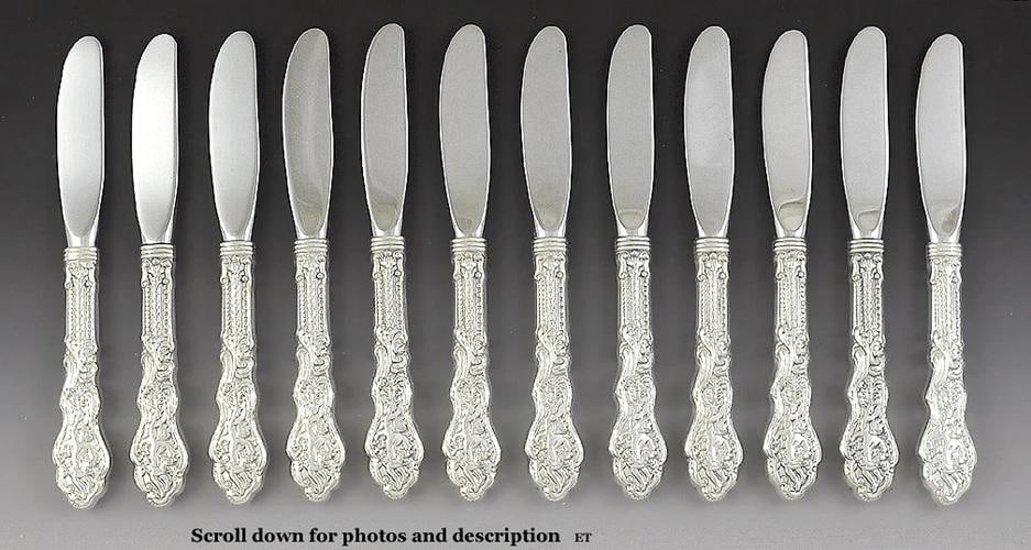 Nice Set 12 Gorham Sterling Silver Butter Knives Versailles Pat (1 of 4)