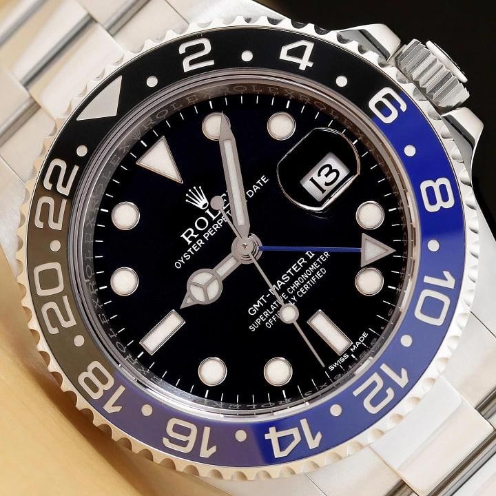 2016 CARD ROLEX GMT MASTER II 116710BLNR 40MM BATMAN BLUE BLACK STEEL WATCH (1 of 14)