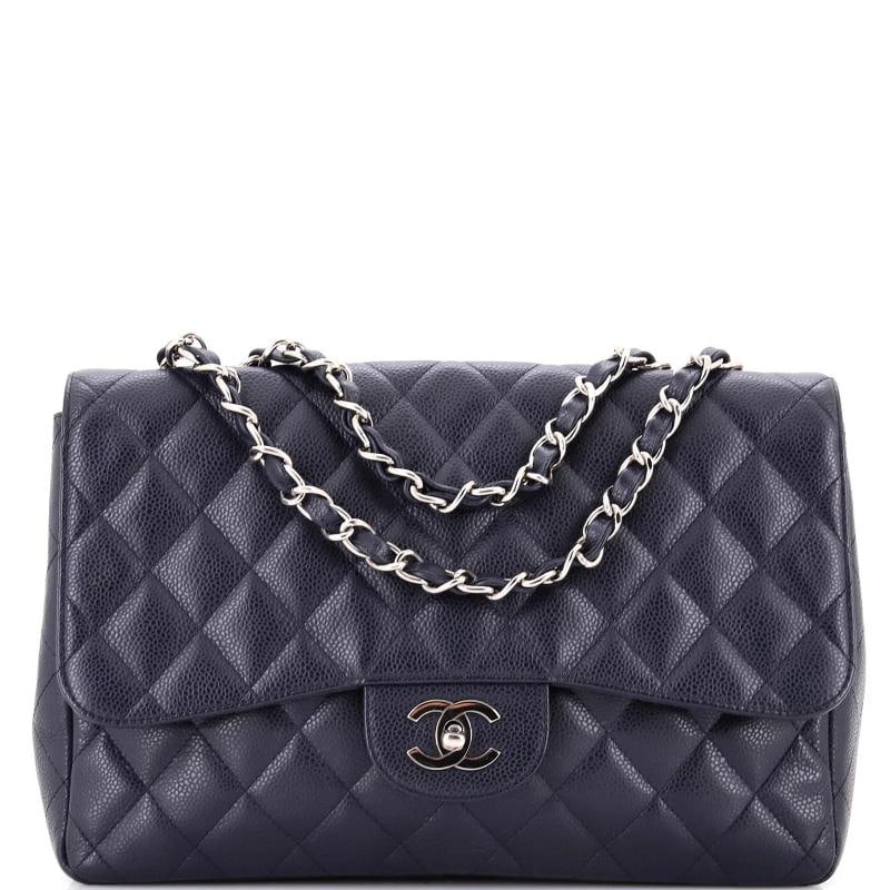Chanel Classic Single Flap Bag Quilted Caviar Jumbo (1 of 6)