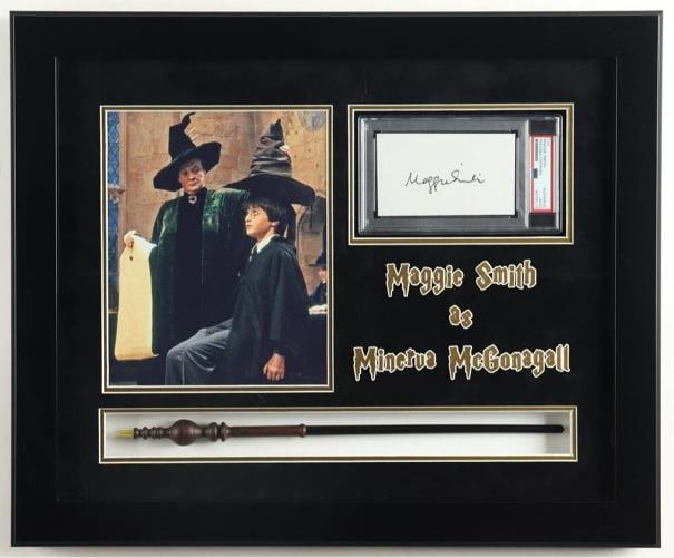 Maggie Smith Signed Framed Display PSA COA w/ Harry Potter McGonagall Prop Wand (1 of 2)