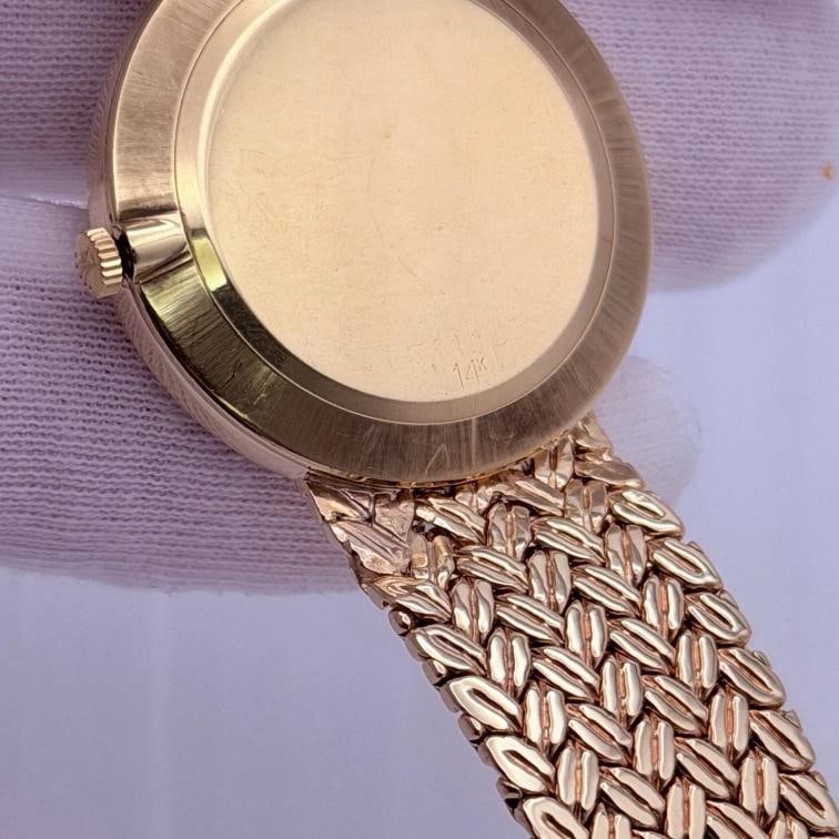 Vintage Rolex Cellini 3833 31mm Champagne Dial Yellow Gold Bracelet - 6