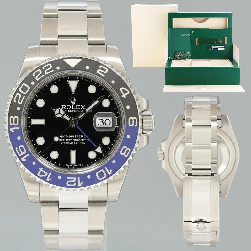 2013 MINT PAPERS Rolex GMT Master II 116710 BLNR 40mm Steel Batman Blue Watch (1 of 7)