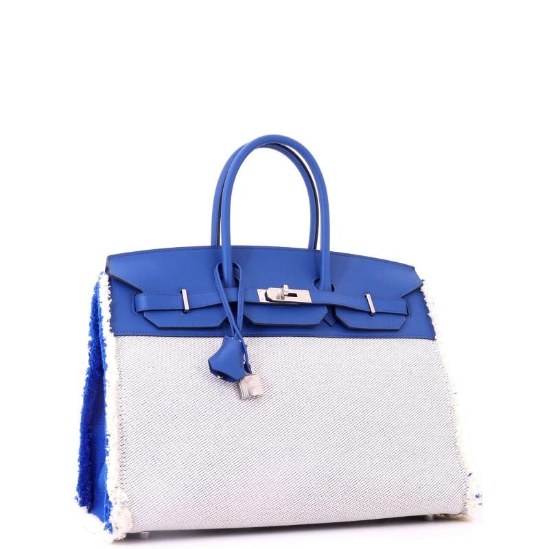 Hermes Fray Fray Birkin Bag Toile and Swift 35 - 3