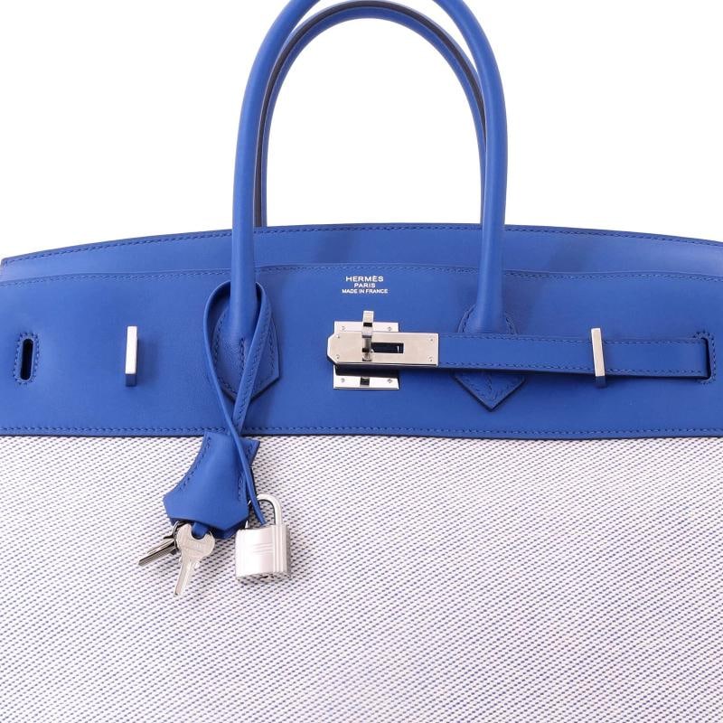 Hermes Fray Fray Birkin Bag Toile and Swift 35 - 6