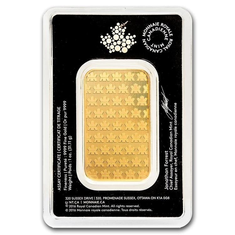1 oz Gold Bar Royal Canadian Mint RCM .9999 Fine Gold Sealed in Assay - 2