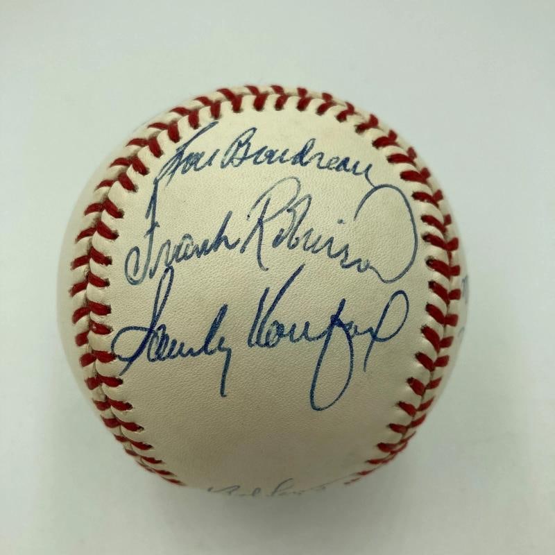 Mickey Mantle Willie Mays Sandy Koufax Hall Of Fame Multi Signed Baseball JSA - 2