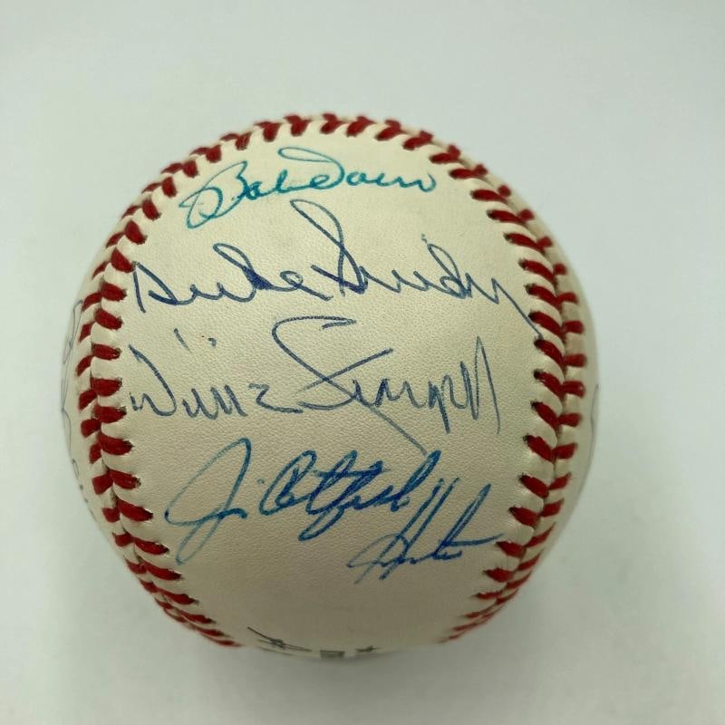 Mickey Mantle Willie Mays Sandy Koufax Hall Of Fame Multi Signed Baseball JSA - 3