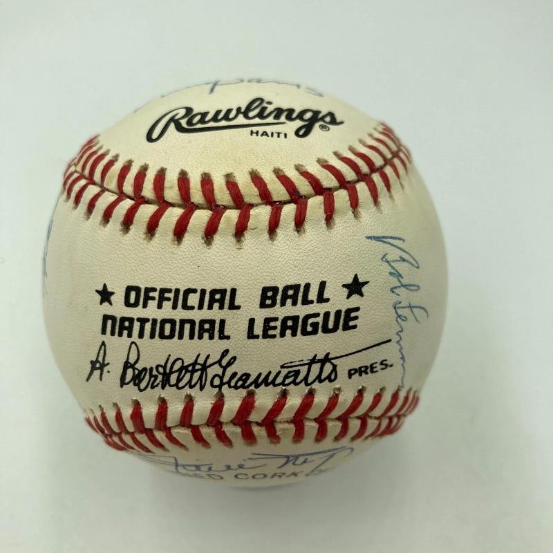 Mickey Mantle Willie Mays Sandy Koufax Hall Of Fame Multi Signed Baseball JSA - 8