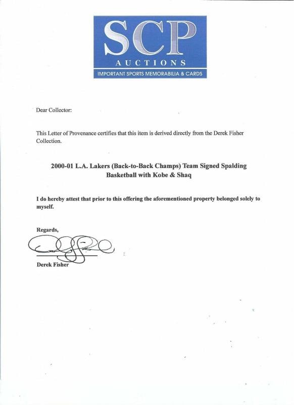 Kobe Bryant 2000-01 Los Angeles Lakers NBA Champs Team Signed Basketball PSA - 8