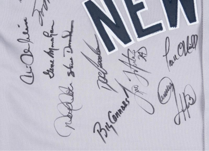 2000 Yankees Team Signed Game Used Jersey Derek Jeter Mariano Rivera Beckett COA - 6