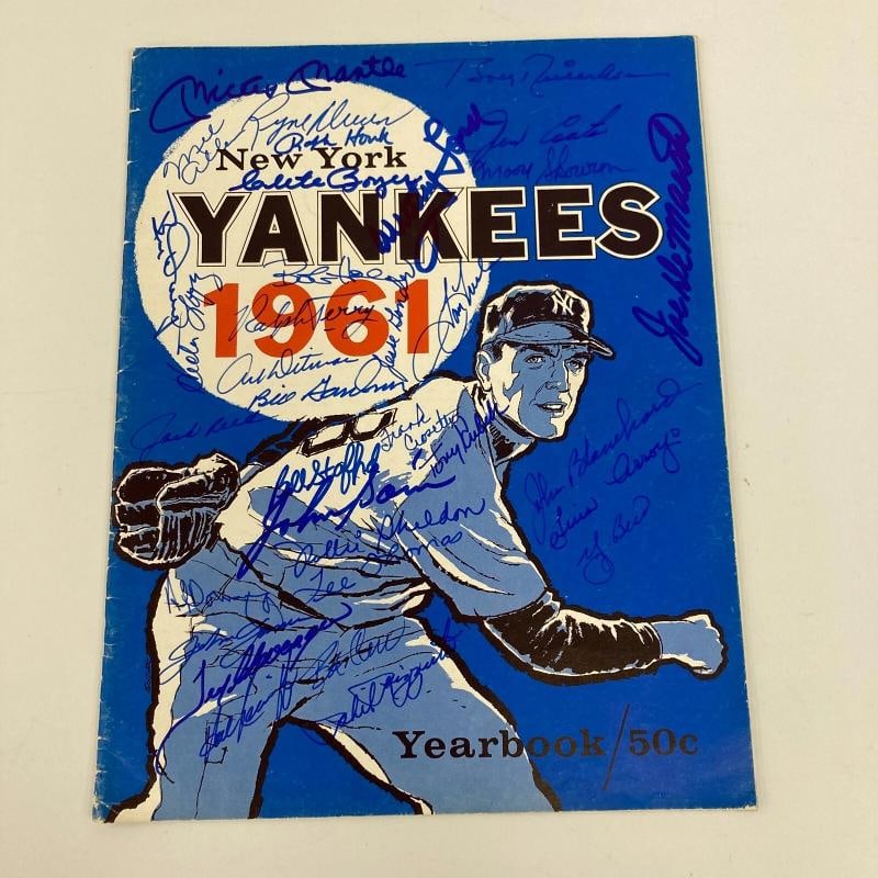 1961 World Champion New York Yankees Team Signed Yearbook w/ Mickey Mantle JSA (1 of 10)