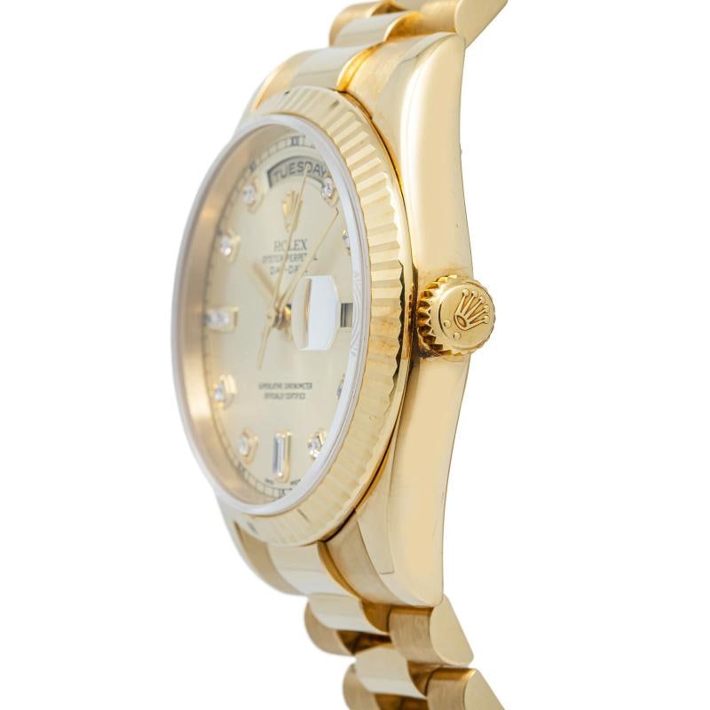 Rolex Day-Date 118238 18k YG President Silver Diamond Dial with Paper Unisex36mm - 3