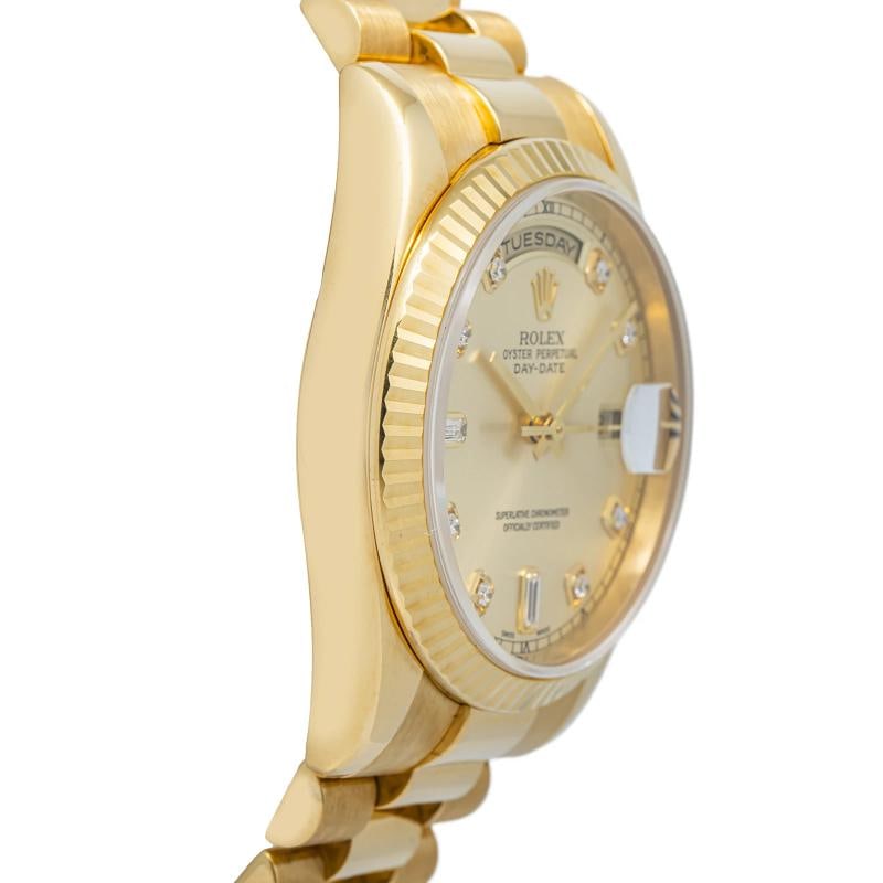 Rolex Day-Date 118238 18k YG President Silver Diamond Dial with Paper Unisex36mm - 4