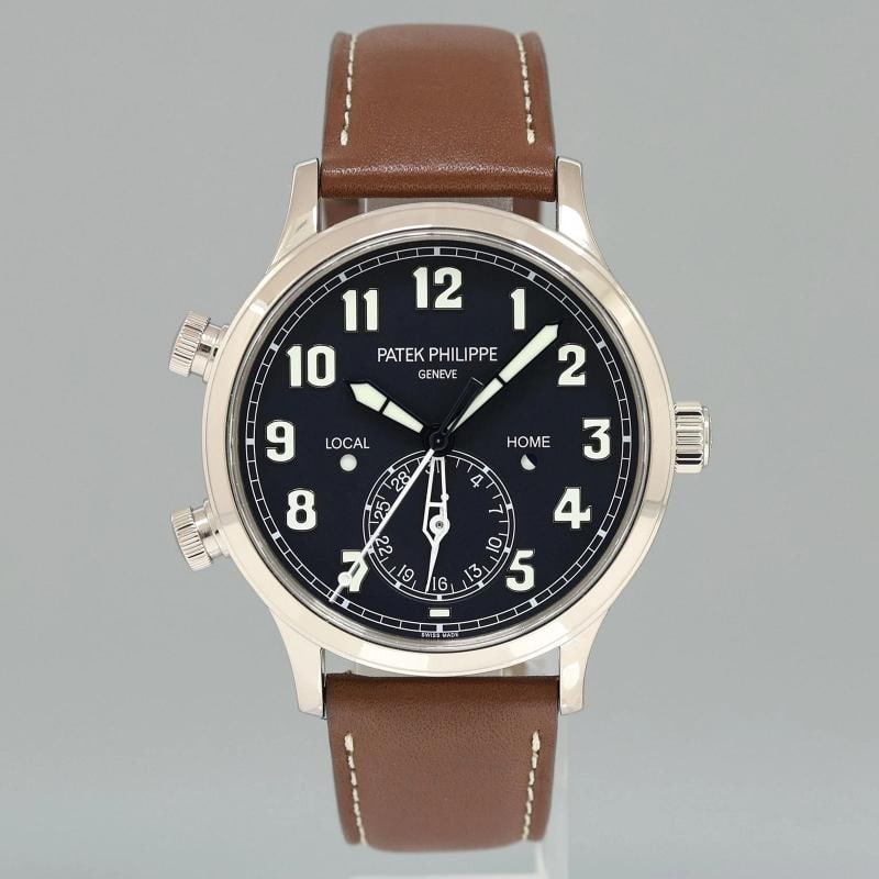 MINT 5524G Patek Philippe Blue Leather White Gold Travel Time 42mm Watch - 2