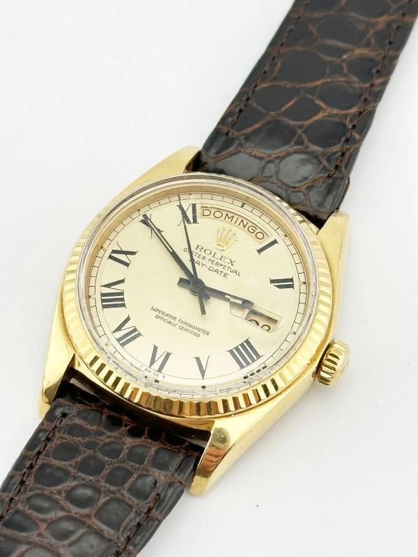 Rolex Day Date President 1803 Buckley Dial 18K Yellow Gold Leather Strap - 3