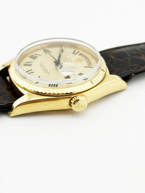 Rolex Day Date President 1803 Buckley Dial 18K Yellow Gold Leather Strap - 6