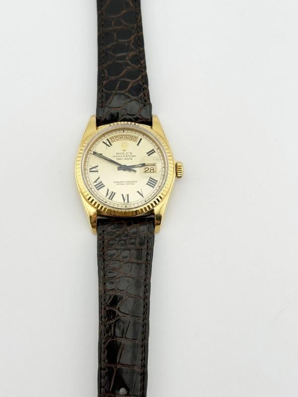 Rolex Day Date President 1803 Buckley Dial 18K Yellow Gold Leather Strap - 7