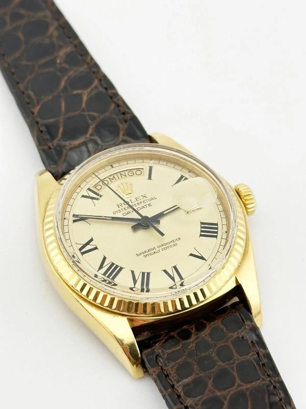 Rolex Day Date President 1803 Buckley Dial 18K Yellow Gold Leather Strap - 8