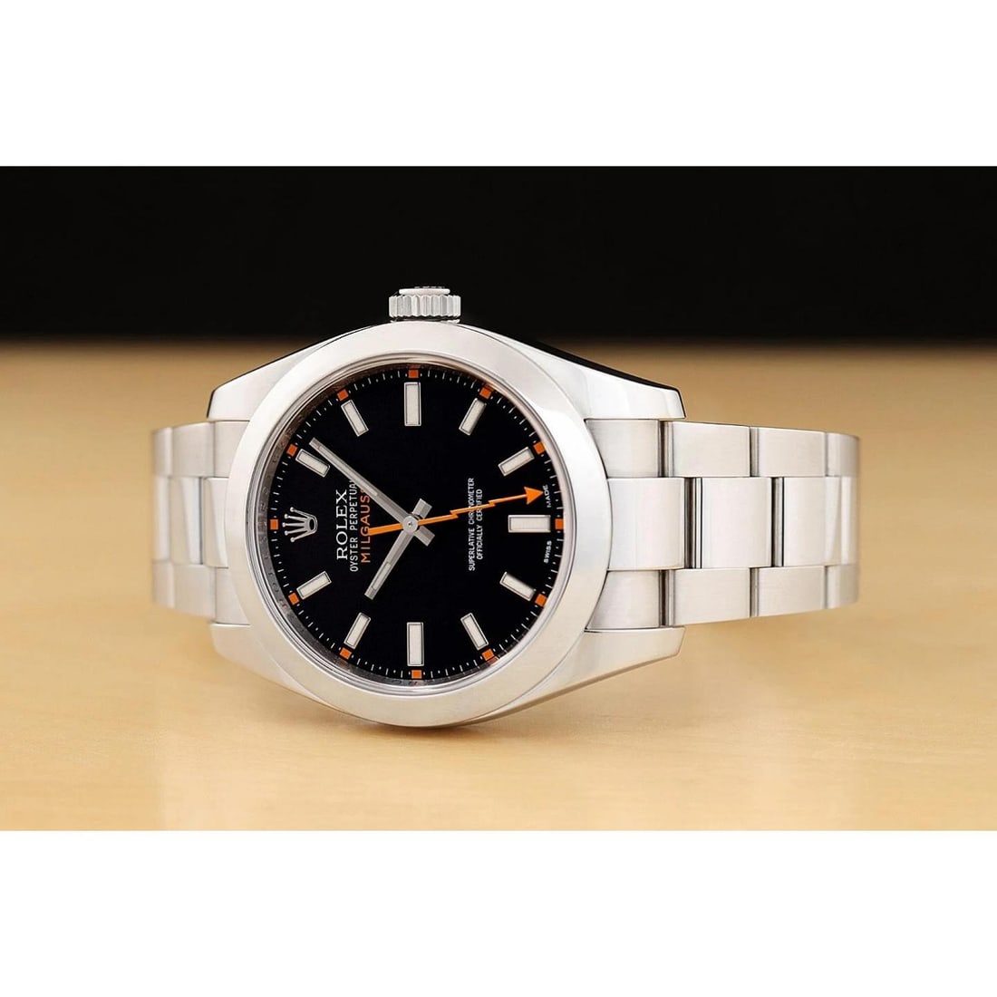 2008 CARD ROLEX MILGAUSS 116400 BLACK DIAL STAINLESS STEEL 40MM AUTOMATIC WATCH - 2