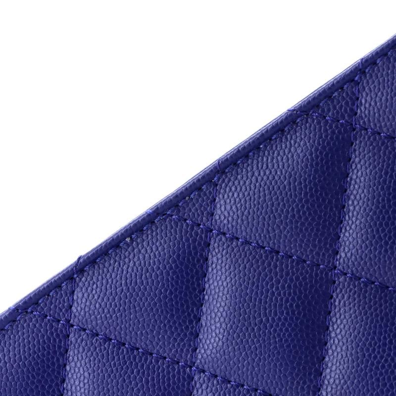 Chanel CC Top Handle Chain Full Flap Bag Quilted Caviar Small - 6