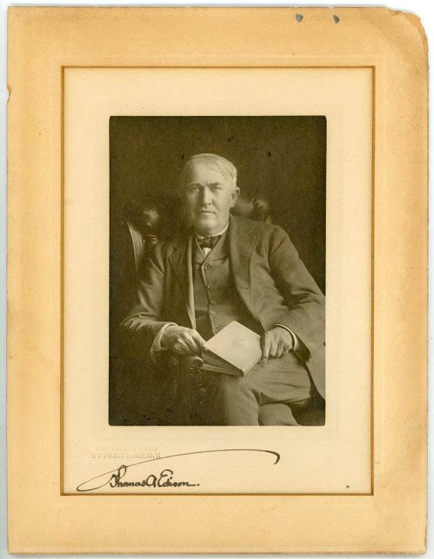 Thomas Edison Signed 9.75" x 7.5" Black & White Photograph (JSA LOA) - 2