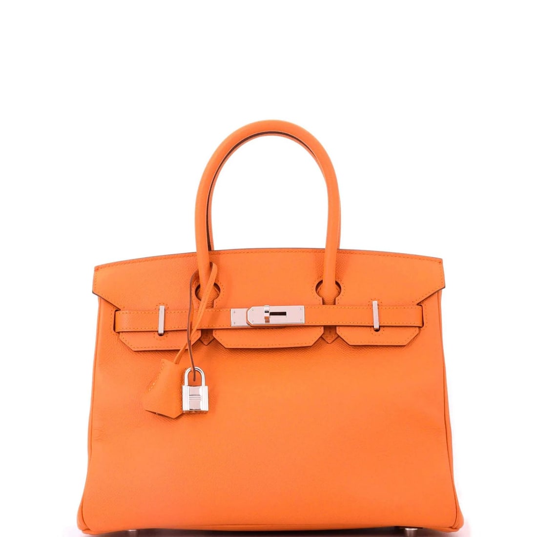 Hermes Birkin Handbag Orange Epsom with Palladium Hardware 30 (1 of 8)