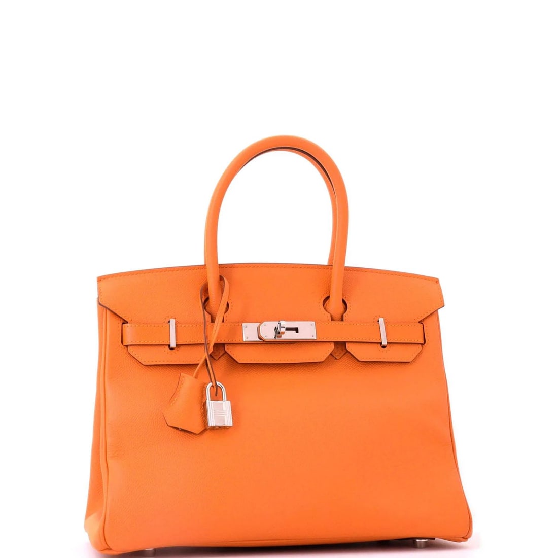Hermes Birkin Handbag Orange Epsom with Palladium Hardware 30 - 2