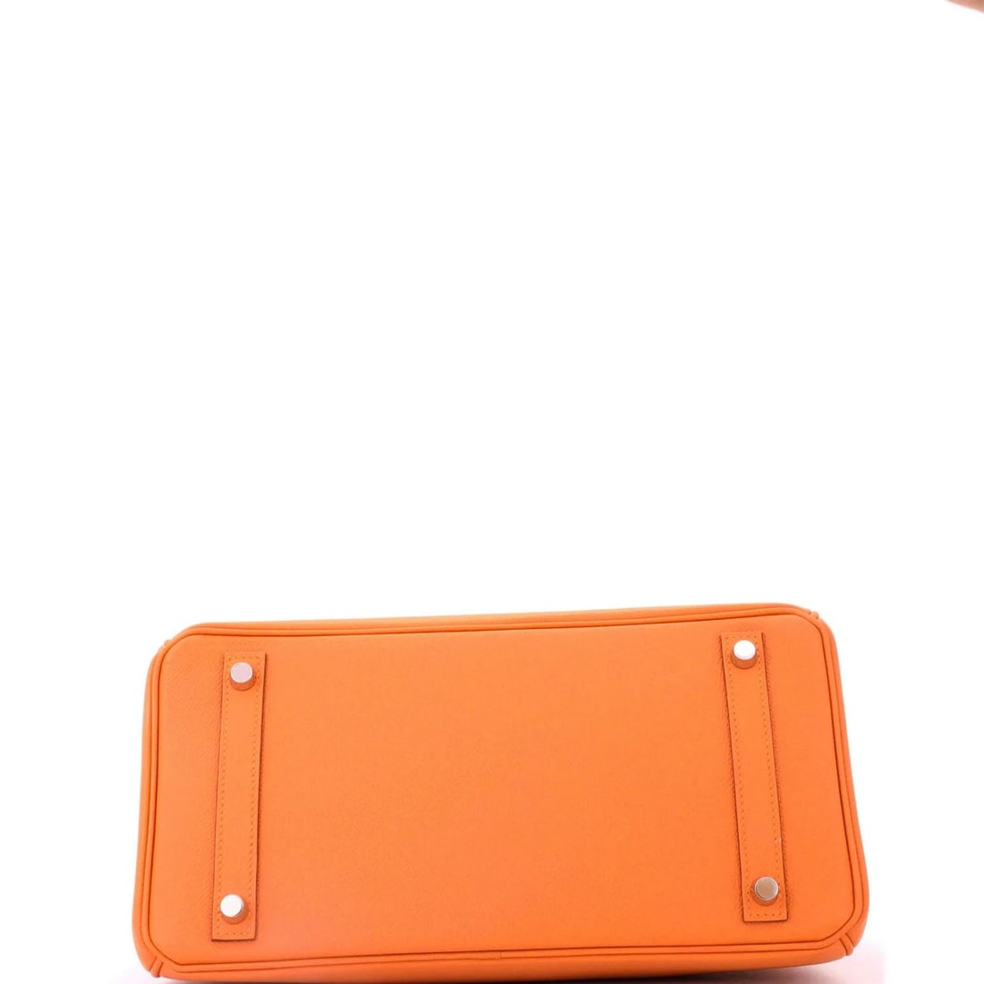 Hermes Birkin Handbag Orange Epsom with Palladium Hardware 30 - 4