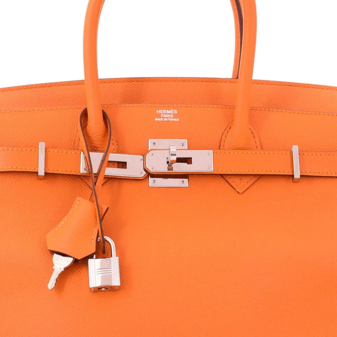 Hermes Birkin Handbag Orange Epsom with Palladium Hardware 30 - 6