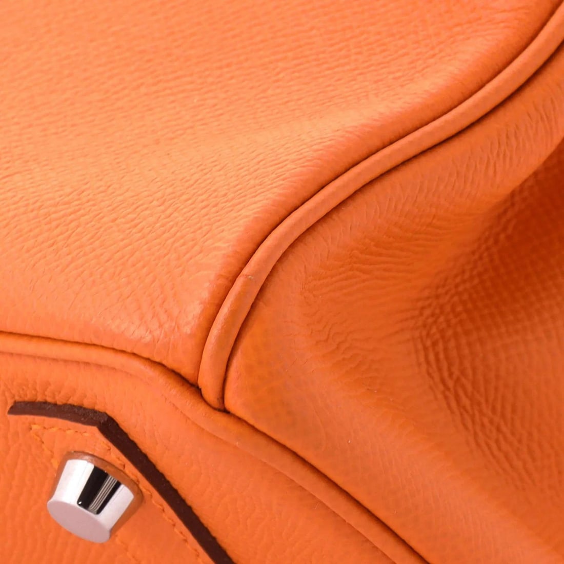 Hermes Birkin Handbag Orange Epsom with Palladium Hardware 30 - 7