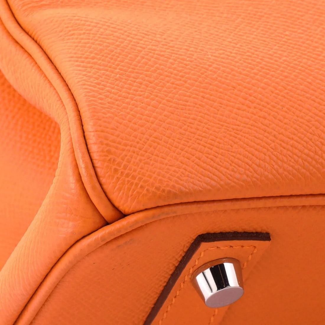 Hermes Birkin Handbag Orange Epsom with Palladium Hardware 30 - 8