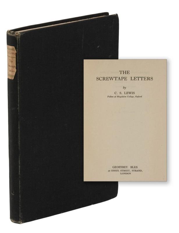 The Screwtape Letters ~ by C. S. LEWIS ~ First Edition ~ 1st Printing 1942 (1 of 7)