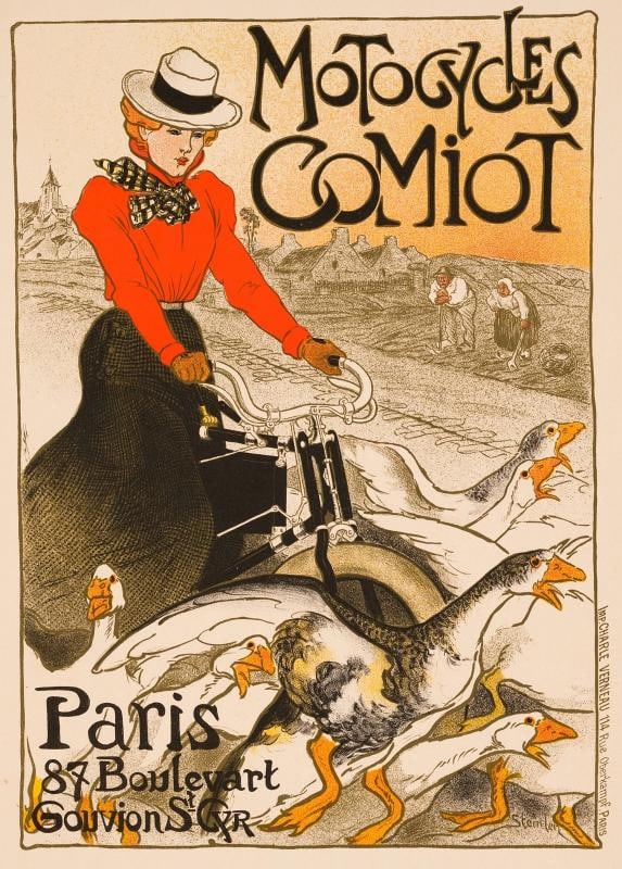 STEINLEN MAITRES DE L'AFFICHE ORIGINAL VINTAGE POSTER MOTORCYCLES COMIOT 1896 (1 of 3)