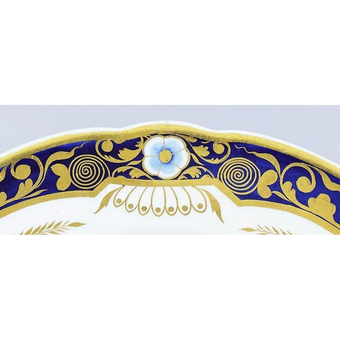 c1800-1825 Lovely set 13 Spode Cobalt Blue White & Gilt Dinner Plates - 3