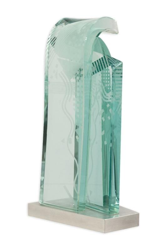 John Gilbert Leubtow Signed Art Glass Sculpture~(15.5"H x 6"W x 7"D) (1 of 9)