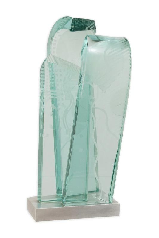 John Gilbert Leubtow Signed Art Glass Sculpture~(15.5"H x 6"W x 7"D) - 2