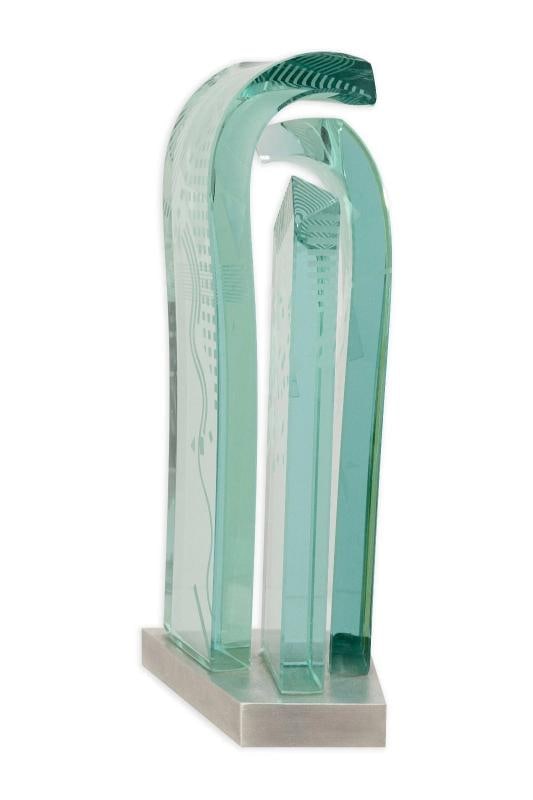 John Gilbert Leubtow Signed Art Glass Sculpture~(15.5"H x 6"W x 7"D) - 3