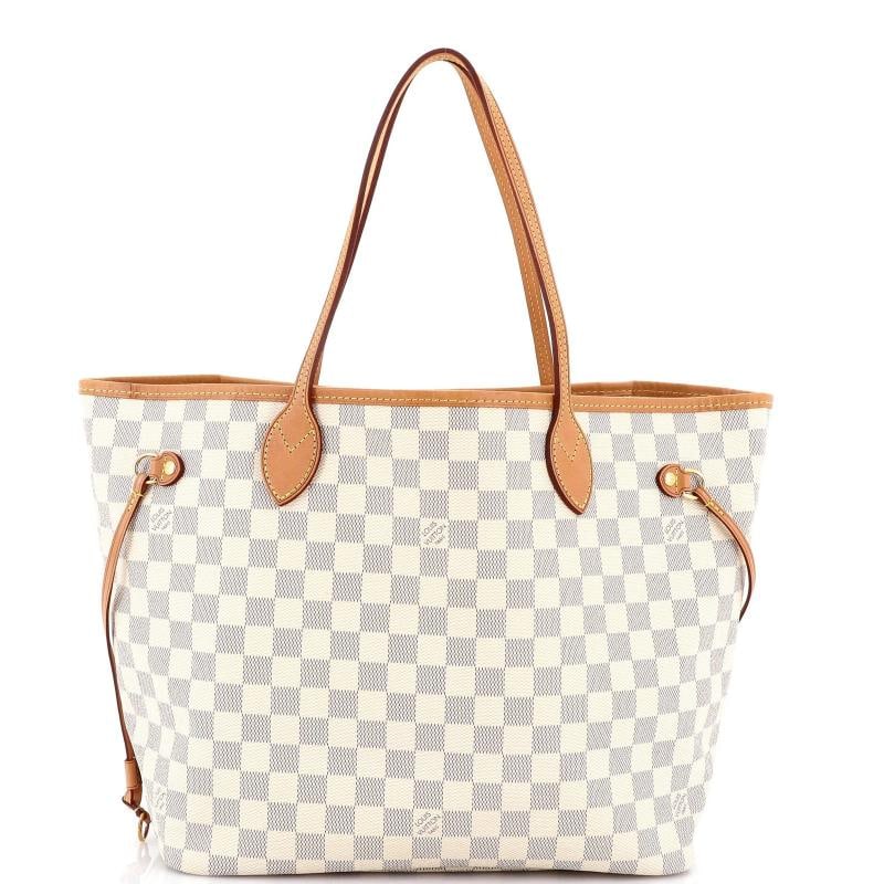 Louis Vuitton Neverfull Tote Damier MM: Accessories: Pochette Measurements: Handle Drop 8", Height 11", Width 12.5", Depth 6", Strap Drop 8.5". Condition: Pre-owned - Good,Brand: Louis Vuitton,Exterior Material: Leather, Canvas