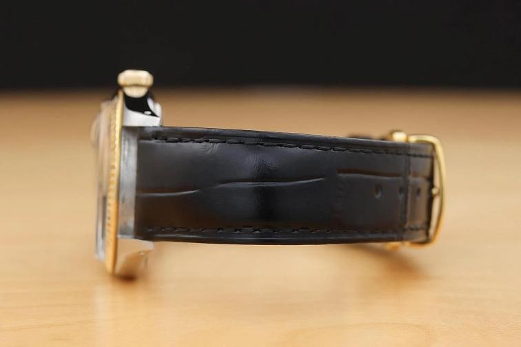 ROLEX DATEJUST 16013 GREEN 18K GOLD STEEL TWO-TONE WATCH w/ BLACK LEATHER STRAP - 5