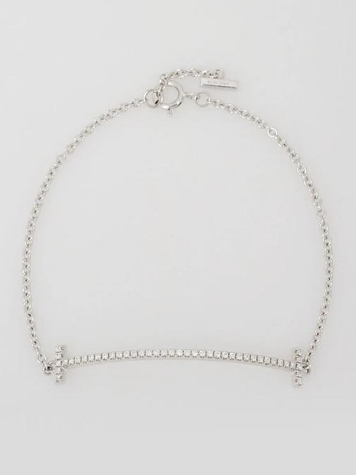 Tiffany & Co. 18K White Gold and Diamonds Tiffany T Smile Bracelet: Measurements: 6.25" total length, 5.75" wrist. Condition: Pre-owned,Brand: Tiffany & Co.,Style: See description,Type: See description,Country of Origin: Italy