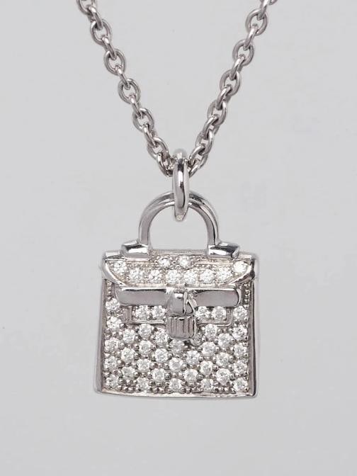 Hermes 18k White Gold and Diamond Kelly Pendant Necklace: Measurements: Pendant measures approx. 10-12mm L x 15mm H, Chain length is 16" adjustable. Condition: Pre-owned,Style: See Description,Brand: Hermes,Type: Necklace,Country of Origin: France