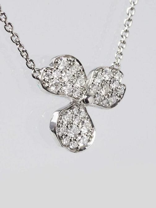 Tiffany & Co. Platinum and Diamond Paper Flowers Pendant Necklace: Measurements: 16" L. Condition: Pre-owned,Style: See Description,Brand: Tiffany & Co.,Type: Necklace,Country of Origin: Italy