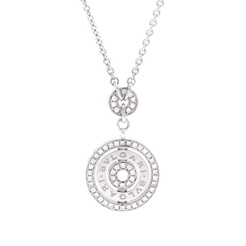 Bvlgari Cerchi Astrale Pendant Necklace 18K White Gold and Diamonds: Measurements: Length: 15.0 - 18.25 ", Pendant Length: 1.50 ", Pendant Width: 21.05 mm . Condition: Pre-owned - Good,Brand: Bvlgari,Main Stone: Diamond,Metal: 18K White Gold,Metal Purity: 18K,Style: Pe