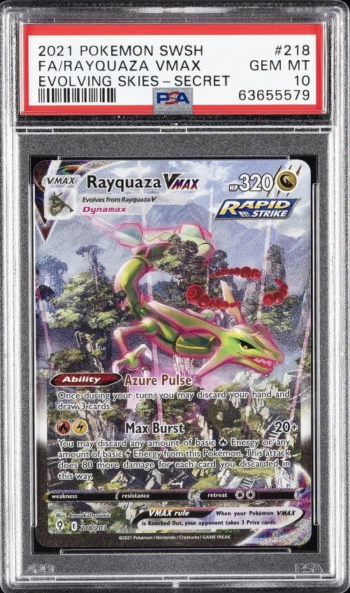 2021 POKEMON SWORD & SHIELD EVOLVING SKIES SECRET FULL ART/RAYQUAZA VMAX PSA 10 (1 of 2)