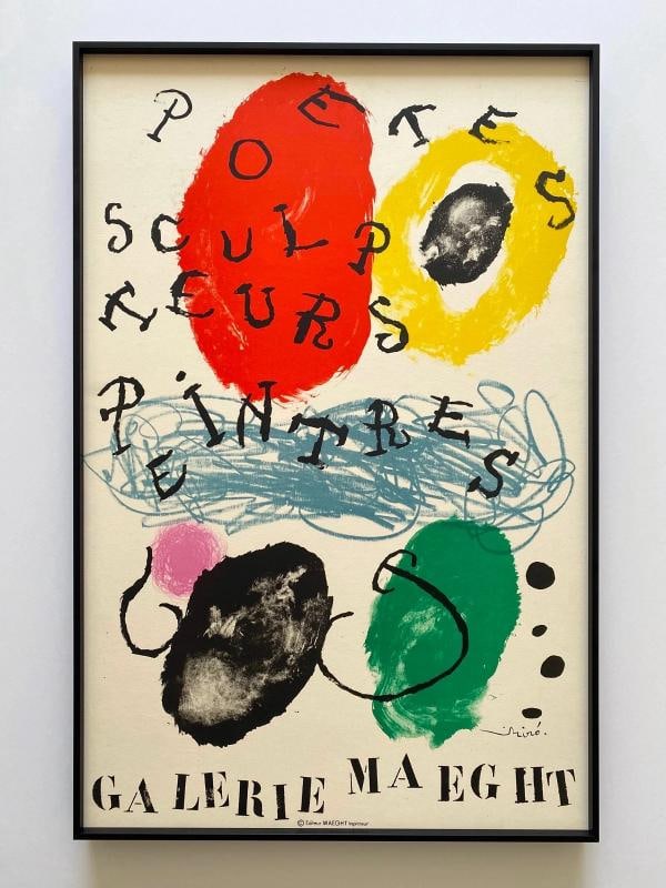 JOAN MIRO RARE 1960 MODERNIST LITHOGRAPH PRINT FRAMED PARIS EXHIBITION POSTER (1 of 18)